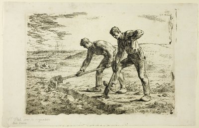 Zwei Männer beim Graben von Jean-Francois Millet