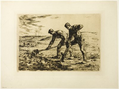 Dois homens cavando de Jean Francois Millet