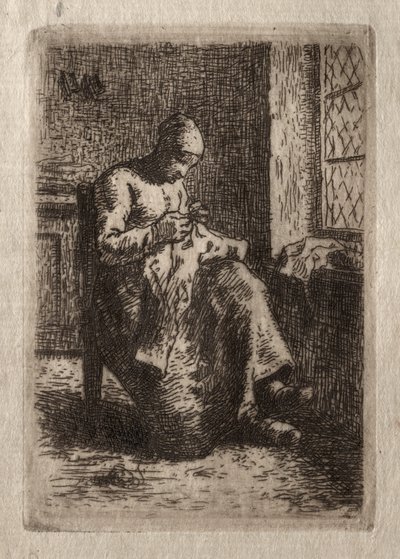 Mulher Costurando de Jean Francois Millet
