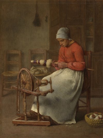 Mulher girando, c.1855-60 de Jean Francois Millet