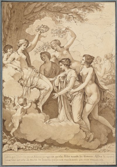 Vênus e as Graças Coroando Thémire de Jean François Pierre Peyron