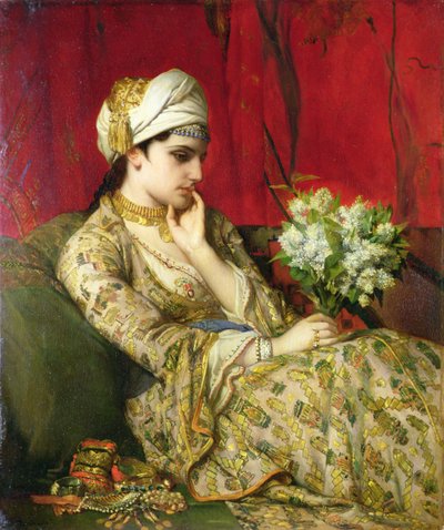 A Odalisca (óleo sobre tela colocado a bordo) de Jean Francois Portaels