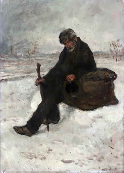 Um filósofo Cheminot na neve de Jean Francois Raffaelli