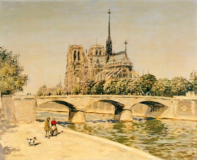Notre Dame e o Sena de Jean Francois Raffaelli