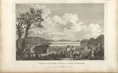 Vista do porto de Petropavlovsk, década de 1780. de Jean Francois de Galaup La Perouse