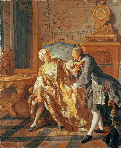 A Jarreteira (óleo sobre tela) de Jean François de Troy