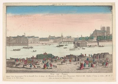 Vista da cidade de Paris vista do Quai de Miramion Vue de Paris (título no objeto) de Jean François Daumont