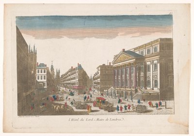 Vista da Mansion House em Londres l´Hôtel du Lord = Maire de Londre (título no objeto) de Jean François Daumont