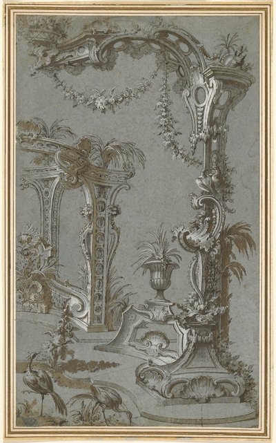 Uma treliça e gazebo de jardim rococó de Jean François de Cuvilliés I