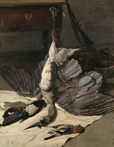 Ainda vida com garça-real, 1867 de Jean Frederic Bazille