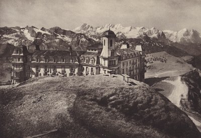 Hotel Rigi Kulm, vista dos Alpes Berneses (foto a p/b) de Jean Gaberell