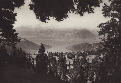 Rigi Kaltbad, vista do Lago Lucerna (foto p/b) de Jean Gaberell