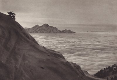 Rigi Kulm, Uber Dem Nebelmeer (foto p/b) de Jean Gaberell