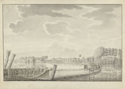 Ataque em Ouderkerk aan de Amstel, 1787 de Jean George Teissier (signed by artist)