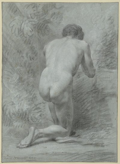 Ajoelhado macho nu, visto por trás de Jean Grandjean