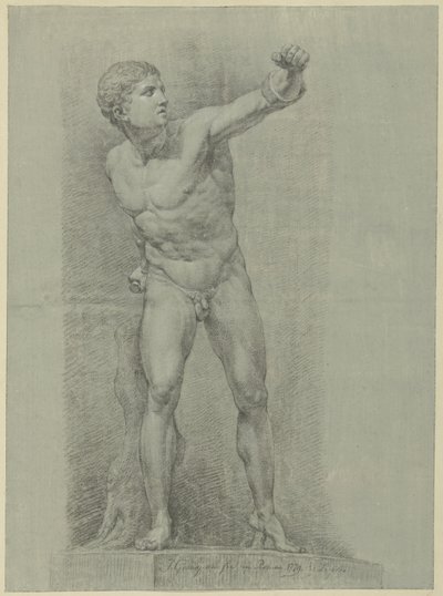 Estudo da estátua de um pugilista de Jean Grandjean