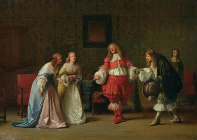 Mascarille apresentando Jodelet a Cathos e Madelon, 1865 de Jean Hegesippe Vetter