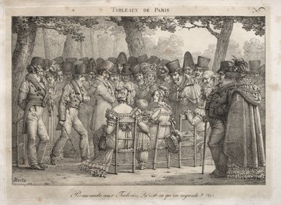 Cenas de Paris: Passeio nas Tulherias. O que eles estão olhando? de Jean Henri Marlet