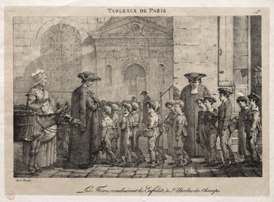 Cenas de Paris: Os Irmãos conduzindo as crianças a São Nicolau dos Campos de Jean Henri Marlet