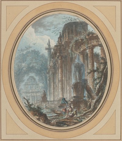 Jardim Capriccio com ruínas antigas de Jean Henry Alexandre Pernet