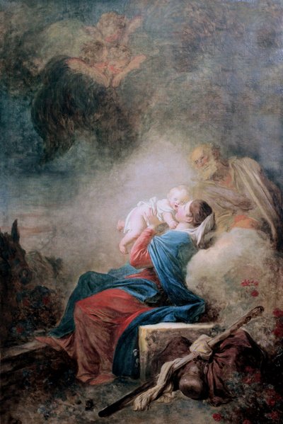 Francês: Le Repos de la Sainte Famille de Jean Honore Fragonard