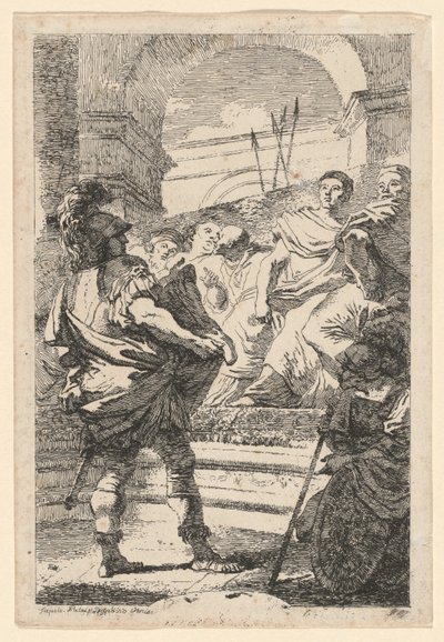Mucius Scaevola de Jean Honoré Fragonard after Giovanni Battista Tiepolo