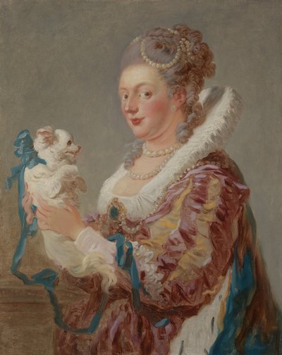 Uma Mulher com um Cachorro, c.1769 (óleo sobre tela) de Jean Honore Fragonard