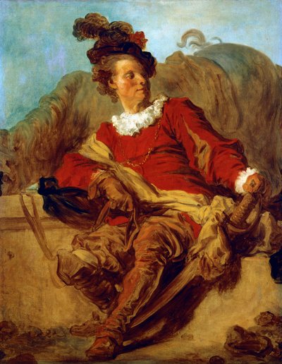 Abade de Saint-Non, vestido em estilo espanhol, por Jean Honore Fragonard (1732-1806) de Jean Honore Fragonard