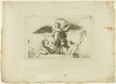 Anjo segurando uma palma e uma coroa de Jean Honore Fragonard