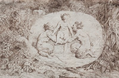 Bacanal: Ninfa apoiada por dois sátiros, 1763. de Jean Honore Fragonard