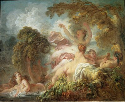 Banhistas - óleo sobre tela de Jean Honore Fragonard