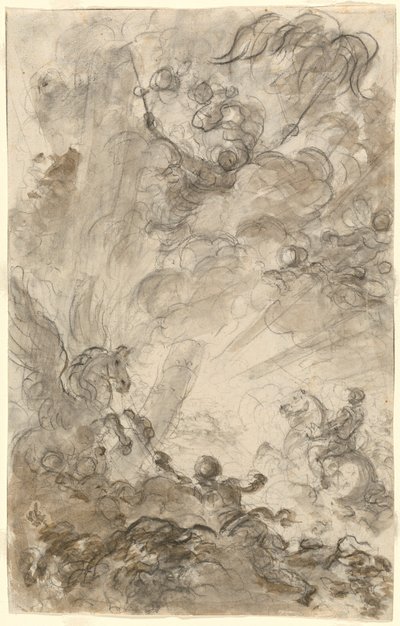 Bradamante tenta agarrar o hipogrifo [reto] de Jean Honore Fragonard