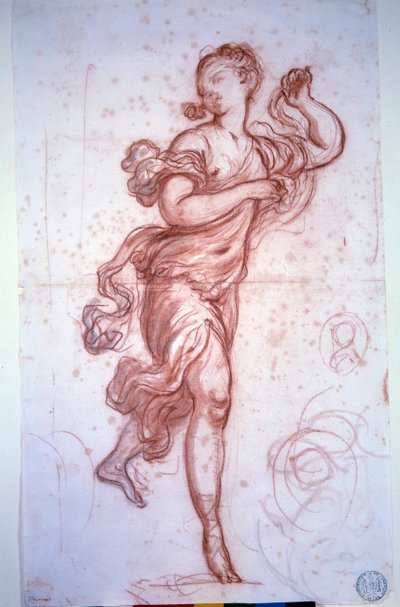 Dançarino vestido com a antiguidade Drawing a la sanguine de Jean Honore Fragonard de Jean Honore Fragonard