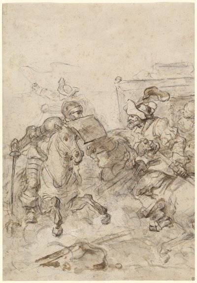 Dom Quixote atacando o Biscayan de Jean Honore Fragonard