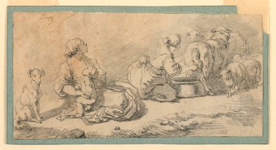 Desenho, Cena Pastoral, ca. 1770 de Jean Honore Fragonard