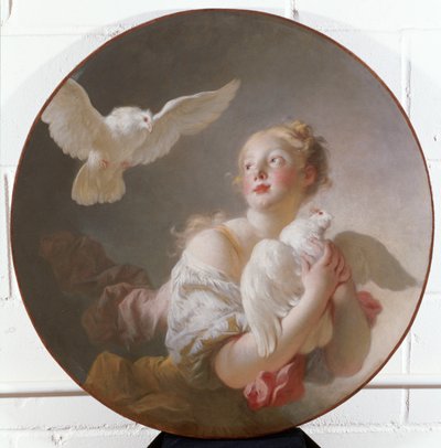 Menina segurando uma pomba de Jean Honore Fragonard