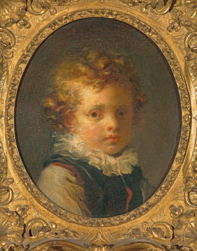 Cabeça de menino (Alexandre-Evariste &39;Fanfan&39; Fragonard), c.1785 (óleo no cartão) de Jean Honore Fragonard