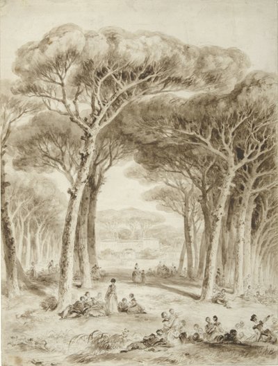 Paisagem italiana com pinheiros de guarda-chuva Paisagem com pinheiros de guarda-chuva de Jean Honore Fragonard
