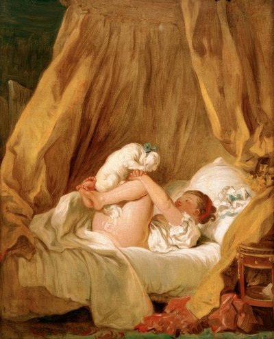 Menina com cachorro de Jean Honore Fragonard