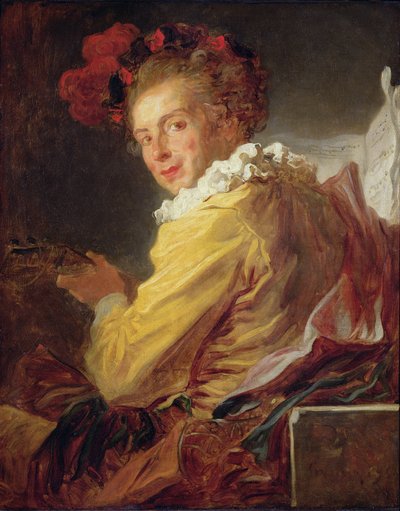 Música, um retrato de Monsieur de la Breteche, irmão do Abade de Saint-Non, 1769 de Jean Honore Fragonard