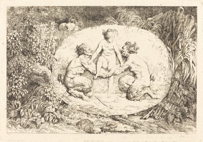 Ninfa Apoiada por Dois Sátiros de Jean Honore Fragonard