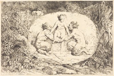 Ninfa Apoiada por Dois Sátiros de Jean Honore Fragonard
