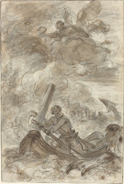 Orlando mata o orc com uma âncora de Jean Honore Fragonard
