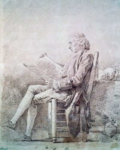 Retrato do Abade de Saint Non (sangue no papel) de Jean Honore Fragonard