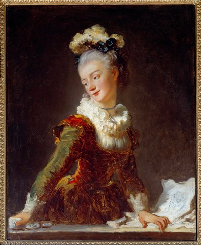 Retrato de Marie Madeleine Guimard (1743-1816) primeira bailarina na Pintura de Ópera de Jean Honore Fragonard (1732-1806) Sol do século XVIII. 0,81 x 0,65 m de Jean Honore Fragonard