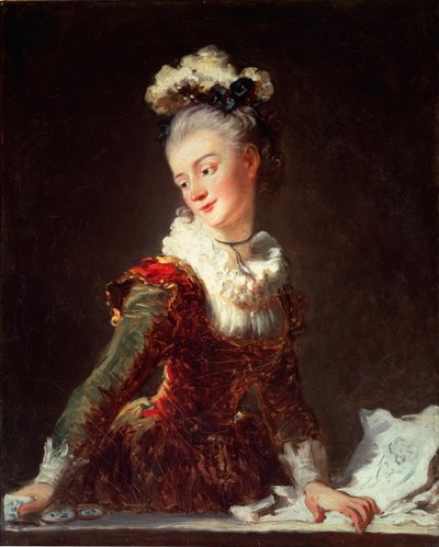 Retrato de Marie Madeleine Guimard, primeira bailarina da Ópera, cerca de 1769 (óleo sobre tela) de Jean Honore Fragonard