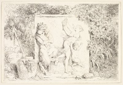 Sátiras dançando de Bacchanales, ou Jogos das Sátiras de Jean Honore Fragonard