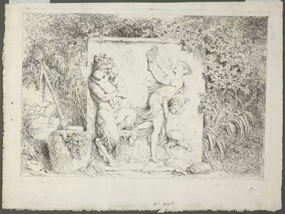 Família dos Sátiros, de Bacchanales, ou Jogos dos Sátiros de Jean Honore Fragonard
