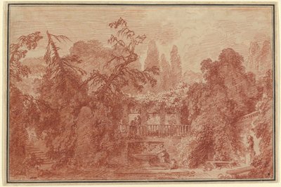 Terraço e jardim de uma villa italiana de Jean Honore Fragonard