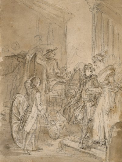 A partida pelo treinador, c.1780-89 de Jean Honore Fragonard